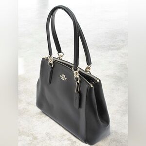 COACH Crossgrain Leather Christie Carryall Shoulder Bag Handbag Black